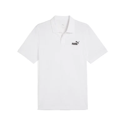 Puma Polo in piqué con logo Essentials N.1 Da uomo White - Immagine 1 di 4