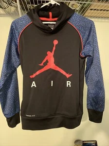 Boys Large Jordan therma fit hoodie elephant print blue black Boys Large - Picture 1 of 3