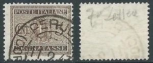 1934 REGNO USATO SEGNATASSE 5 CENT FILIGRANA LETTERA - R3-7 - Picture 1 of 1