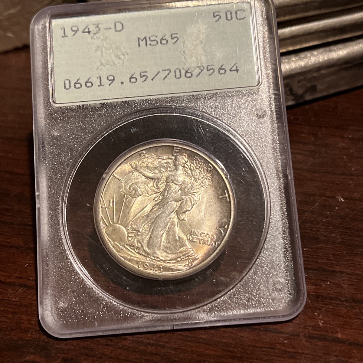 MS 65 Graded 1943 Year Liberty Walking Half Dollars (1916 MS 65 Graded 1943 Year Liberty Walking Half Dollars (1916