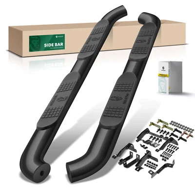 Barras laterales ovaladas de acero negro de 4 pulgadas para Dodge Durango 2011-2017 deportivo utilitario Foto 1 de 4