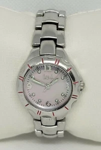 Ladies L.E.I. Life Energy Intelligence Silver Tone Pink Dial Analog Watch E9 - Picture 1 of 10