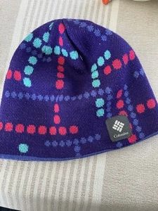 Columbia Beanie Hat Cap Small Medium Size Youth Kids Girls Purple Knit - Picture 1 of 6