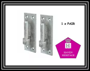 1 x Pair 12 mm Heavy Duty Pin Hook on Plate Bracket Gate Hinge Galvanised - Picture 1 of 4