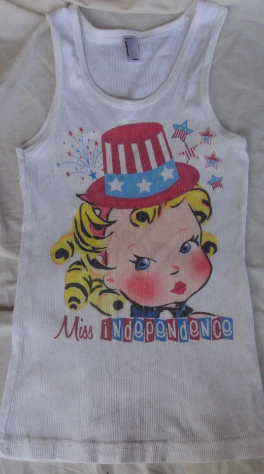 American Apparel White Miss Independence Tank Top Size 8 GB15 - Image 1 of 1