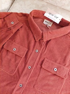 NEW! New In Women's Soft Corduroy Shirt Jacket/Shacket In Rust Size Large - Picture 1 of 11
