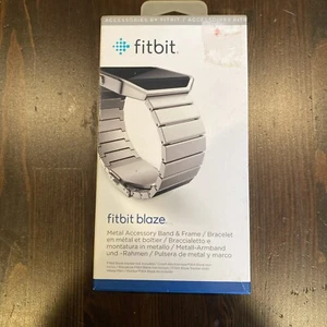 Fitbit Blaze Accessory Band, Silver, Steel Band & Frame Adjustable Bracelet  - Picture 1 of 2