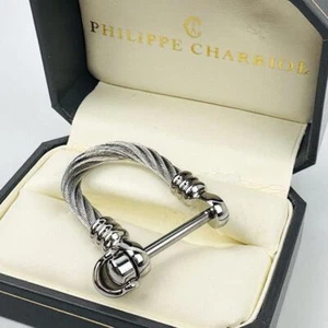 Philippe Charriol Stainless Steel Cable Keyring Keyholder With Box Used Mint - Picture 1 of 24