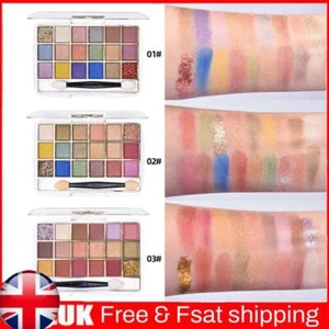 New 18 Colors Eyeshadow Palette Matte Pearly Finish Brights Natural With Brush - Picture 1 of 12