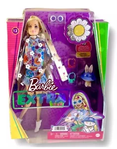 Barbie Doll Fashion Extra #12 Floral 2-Piece Outfit Pet Bunny & 15 Accessories - Picture 1 of 3