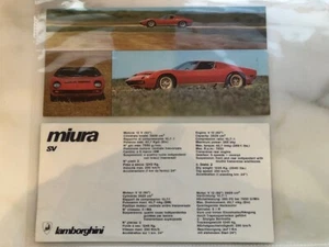 Lamborghini Miura brochure Postcard sales brochure set of 2 excellent cond - Picture 1 of 3