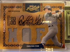2008 Donruss Playoff Prime Cuts Carlton Fisk Autograph Game Worn Jersey 10/10