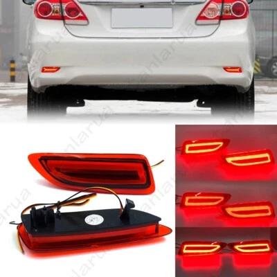 LED Rear Bumper Reflector Brake Tail Light Kit For Toyota Corolla 2011 2012 2013 - Image 1 of 4