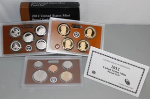 2012 S Proof Set U.S. Mint ANNUAL 14 Coins with Original Box and COA Clad Proof - Picture 1 of 9