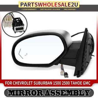 Espejo retrovisor izquierdo cromado para GMC Yukon XL 1500 2500 Chevrolet Suburban 1500 2500 Tahoe Foto 1 de 4