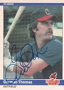 GORMAN THOMAS SIGNED AUTO'D 1984 FLEER CARD 553 BREWERS CLEVELAND INDIANS - Picture 1 of 2