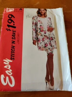 1993 Stitch n Save Sewing Pattern 6361-Misses Jacket Top Skirt-Sizes 8-14 Uncut - Image 1 of 2