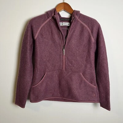 Smartwool Hudson Trail Fleece Anorak Women M Pullover 3/4 Zip Purple Wool Blend - Image 1 of 4