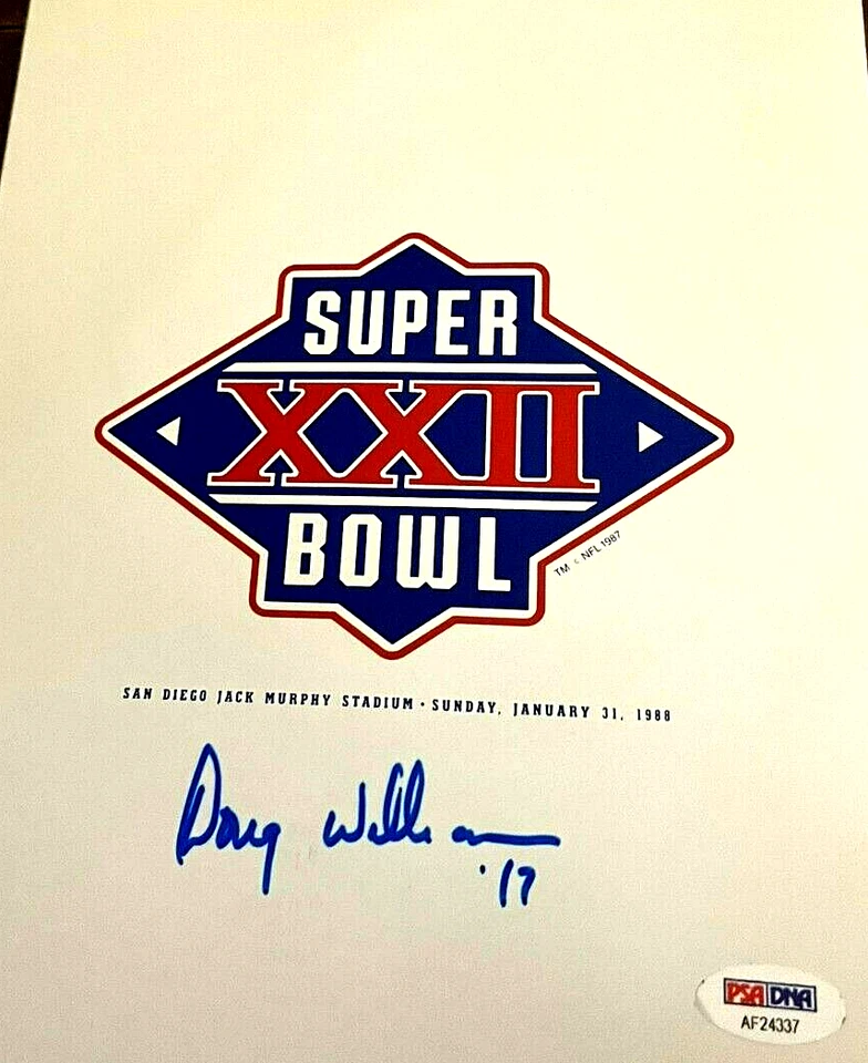 SUPERBOWL XXll COVER PROGRAM AUTH . BY PSA MVP DOUG WILLIAMS REDSKINS 8X10 - Image 1 of 1