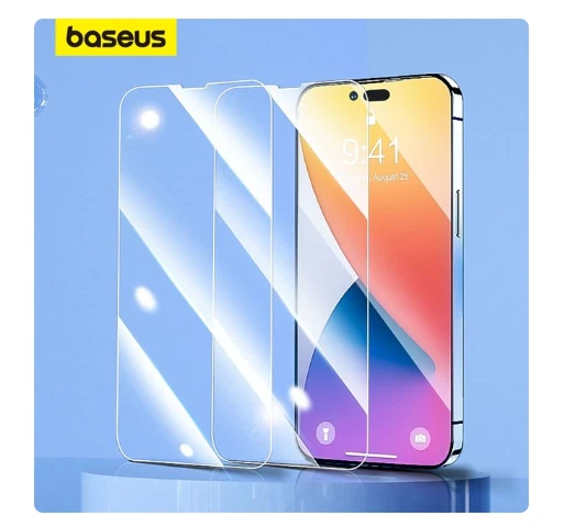 2Pcs Baseus Tempered Glass Screen Protector Full Cover For iPhone 15 15Pro Max - Image 1 of 4