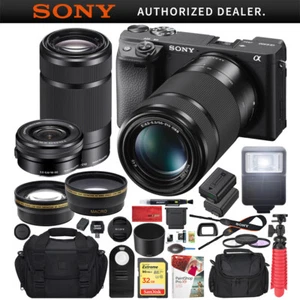 Sony a6400 4K Mirrorless Camera ILCE-6400L/B 16-50mm + 55-210mm 2 Lens Case Kit - Picture 1 of 12