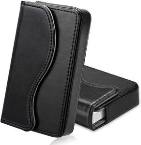 PU Leather Business Card Holder Name Card Bag Wallet Case Organizer - Black - Picture 1 of 7