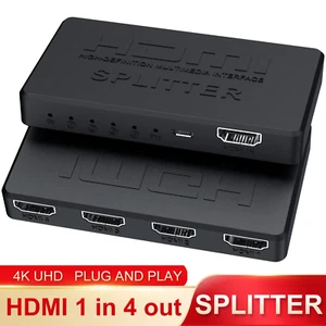 4K 2K HDMI Splitter HD 1080P 1 In 4 Out Video Switcher Adapter For PS4 Laptop TV - Picture 1 of 10