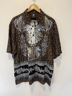 Camisa Hawaiana Hang Ten Para Hombres De Colección Años 90 Manga Corta Marrón Dragón Talla L Usada en Excelente Condición Foto 1 de 4