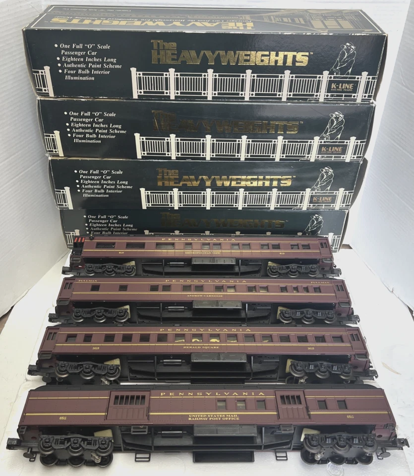 K-LINE O-GAUGE K-44802 PENNSYLVANIA RAILROAD 18" HEAVYWEIGHT 4-CAR PASSENGER SET - Image 1 of 4