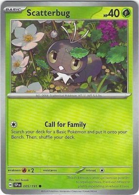 Scatterbug #005/191 Sv08: Surging Sparks Common - Pokemon - Image 1 of 2