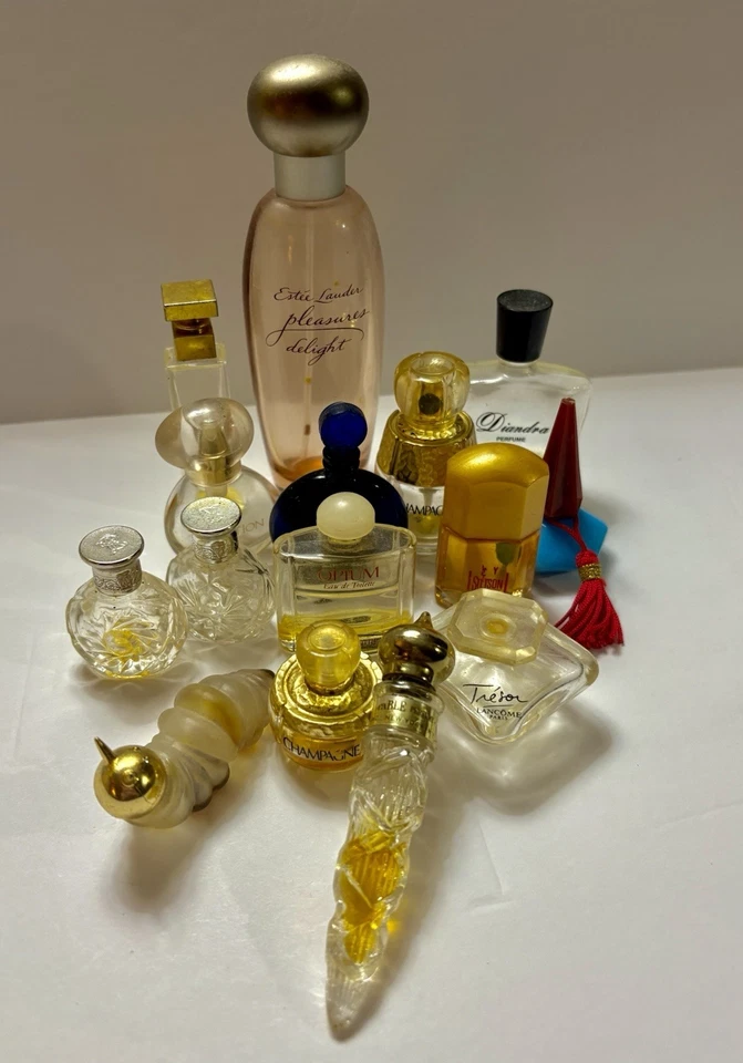 Lot of 15 Antique Vintage Old Glass Perfume Bottles Mixed Bag - Image 1 of 1