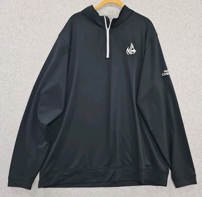 Peter Millar Perth Performance Pullover 1/4 Zip Long Sleeve Men's XXL Black Logo - Image 1 of 4