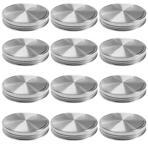 Stainless Steel Mason Jar Lids, Storage Caps with Silicone Seals for Wide Mou... - Picture 1 of 7