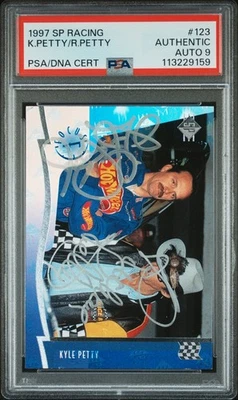1997 SP Racing #123 Kyle & Richard Petty PSA 9 Auto Signed Autograph NASCAR GOAT - Image 1 of 2