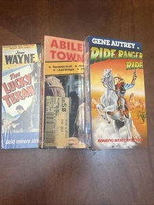 Vintage Western Movie Lot 3 VHS sealed New John Wayne Gene Autry Promo Abilene - Picture 1 of 10
