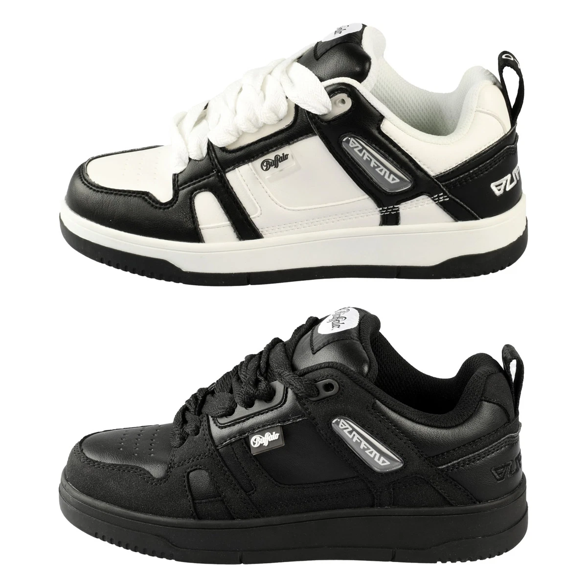 Buffalo Paired Court Damen-Sneaker – Weiße Low-Top Schnürschuhe