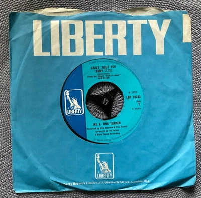 IKE & TINA TURNER - CRAZY ‘BOUT YOU BABY rare UK 1969 / NORTHERN SOUL / MOD VG++ - Image 1 of 3