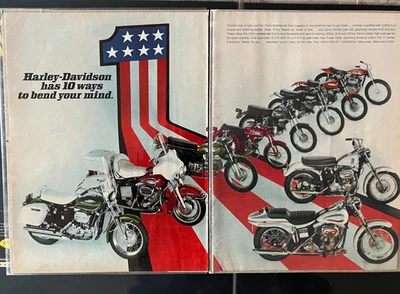1971 Harley Davidson Line Sportster Electra Glide *Original* Motorcycle print ad - Image 1 of 4