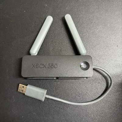 Adaptador de red inalámbrico N oficial OEM Xbox 360 WiFi antena doble negro  Foto 1 de 3