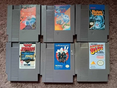 Juego NES Six Misc. Lote (Joust, LOLO, Ghostbusters 2, A Boy And His BLOB, Etc) Foto 1 de 2