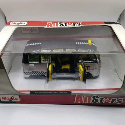 NEW Maisto All Stars Volkswagen VW Samba Camper Van 1:25 Airport Taxi 2011 - Image 1 of 4