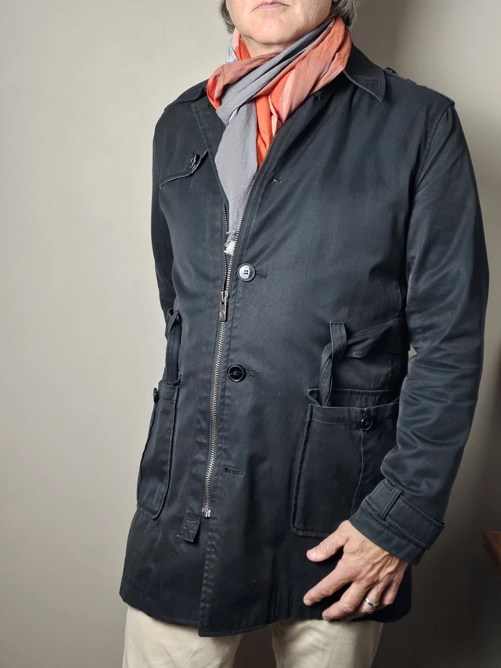 Ben Sherman Vintage 2005 Black Trench Coat Med Mens, great condition, 3/4 length - Image 1 of 4