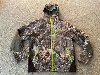 Mens Under Armour Storm 2 Barrier Realtree Xtra Camo Hooded Jacket Large (Worn) - Image 1 of 4