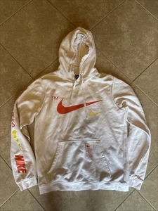 Nike Sportswear TM NSW Big Swoosh Hoodie Men's Size M Long Sleeve White - Picture 1 of 5