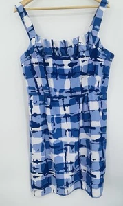 Banana Republic Blue Square Geometric Dress Womens 10 - Picture 1 of 4