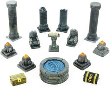 14 Pc Throne Room Set 28mm for Dungeons & Dragons, Pathfinder, RPG D&D - Painted