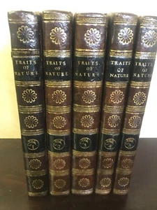 Traits of Nature 1812 Five Volume Set First Edition Leather Binding - Imagen 1 de 12