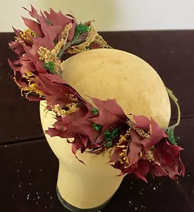 Handmade Dried Autumn Leaves Bridal Head Piece Tiara XX067 - Picture 1 of 4