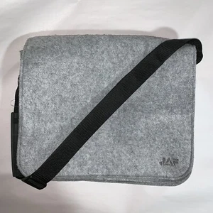 NWOT authentic DESIGNER ORIGINAL thik felted wool CROSSBODY MESSENGER BAG canvas - Picture 1 of 7