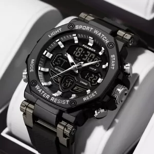 Waterproof Digital Sports Watch Military Tactical LED Backlight Men's Wristwatch - Picture 1 of 8